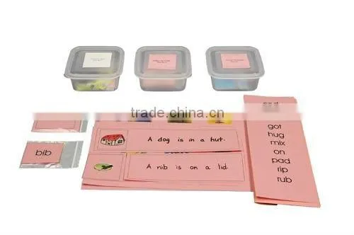 Montessori Toys for Kids Educational of Pink Scheme Reading Kit