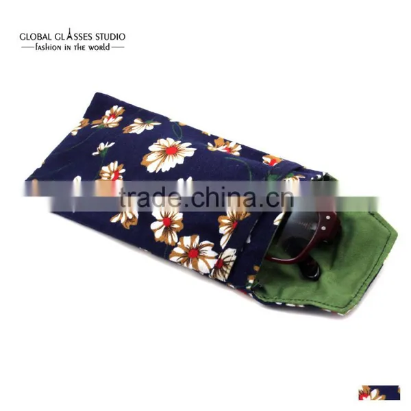 New Hot Selling Soft Cloth Bag Sunglasses Glasses Pouches Blue Yellow Flower Reading Glass Bag & Small Sunglass Pouches BDH05D photo-5