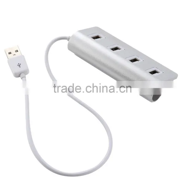 Multi 4 Port Aluminum Man Usb 2.0 Hub From China Suppliers With Blue LED Indicator Lights photo-2