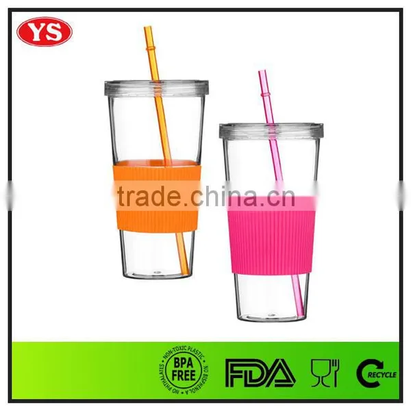 24oz Bpa Free Single Wall Plastic Reusable Cup With Straw photo-6