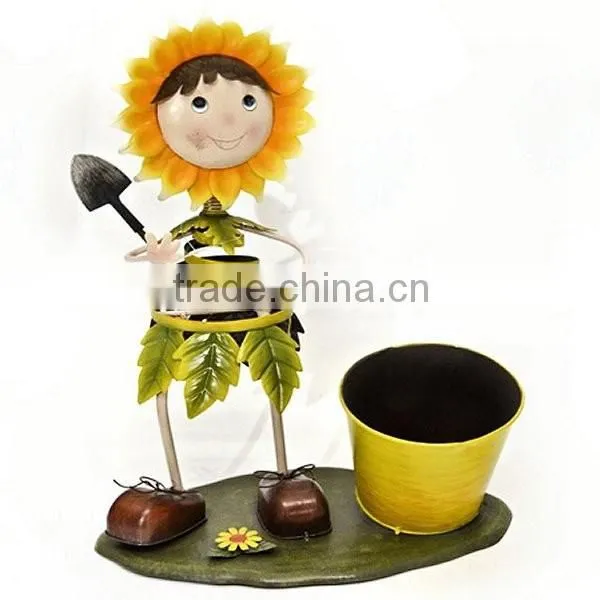 Sunflower Metal Planter
