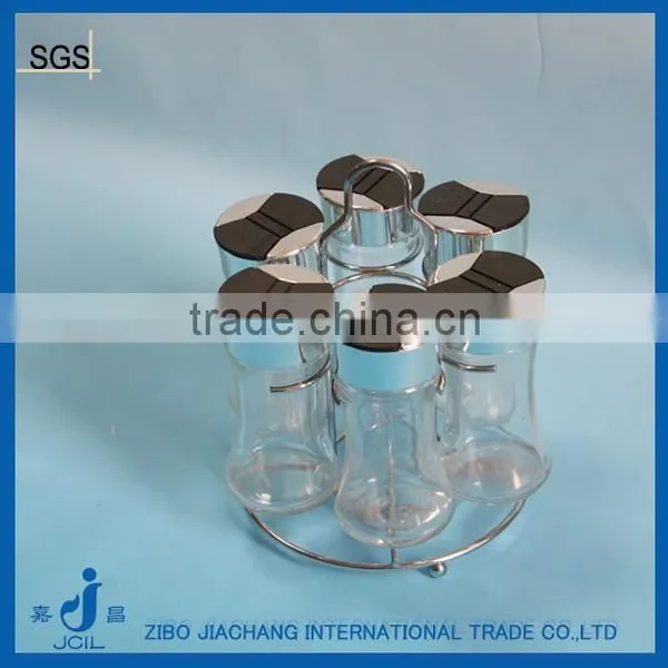 6pcs/set Round Glass Salt and Pepper Shakers Set