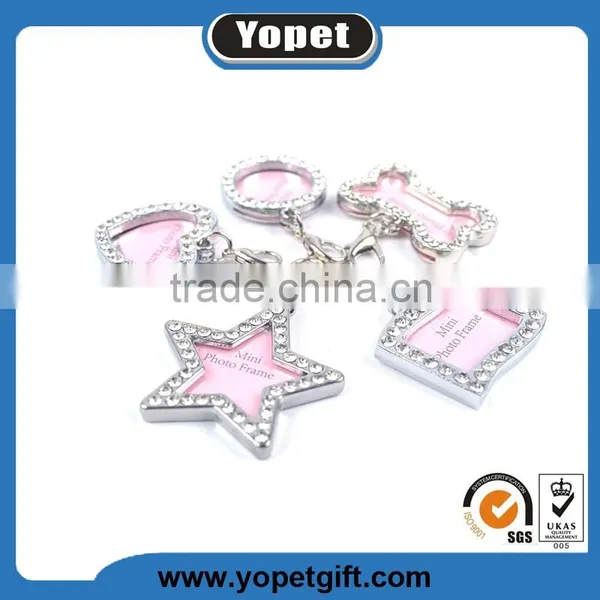Wholesale Customized Logo Customized Shape Crystal Rhinestone Pet Dog ID Tag,Manufacturer