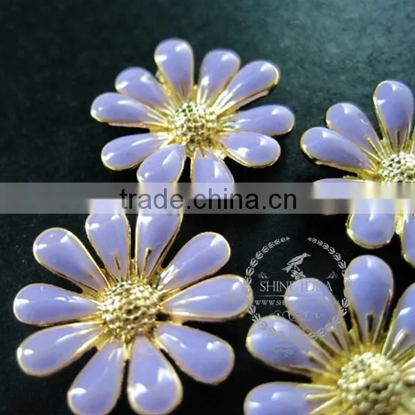 18mm Purple Flower Cabochon Setting Pendant Charm DIY Supplies Findings 1800145 photo-4
