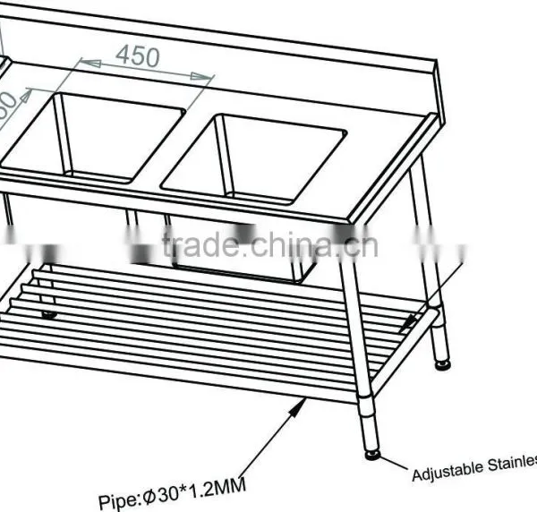 Wholesales Commercial Kitchen Stainless Steel Sink Table photo-4
