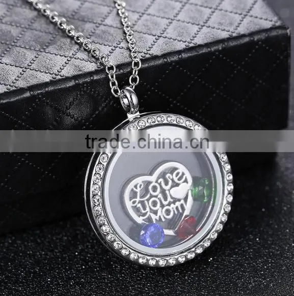 Wholesale Mothers Day Gift Rose Floral Pendant Necklace for Heart Shape Charm Necklace for Mothers Day photo-4