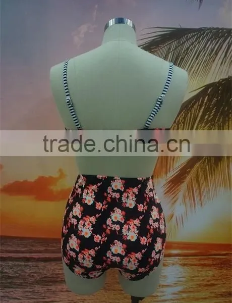 New Fashion Printed Flower Women Hot Sexy High Waist Bikini photo-4
