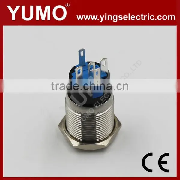 Hot Sale LA19AJS ROHS 19mm Flat Round With Ring LED IP65 Momentary Alternate Pin Terminal 5A/250VAC 5 Pin Push Button Switch photo-4
