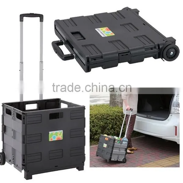 Plastic Folding Shopping Carts With Wheels for Seniors Shopping Trolley photo-4
