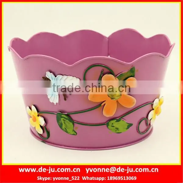 Antique Metal Flower Pot Painting Designs photo-2