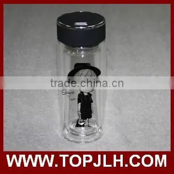 Eco-friendly Heat Transfer Printing Water Bottle, Glass Drinking Double Wall photo-2