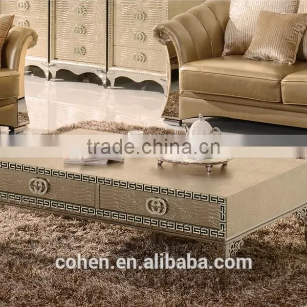 Top One Quality Crocodile Shape Stainless Steel Coffee Center Table With Chests photo-3