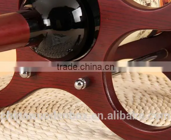 Movable Wood Wine Rack With Carriage Appearance and Lovely Design Red Wine Rack photo-3