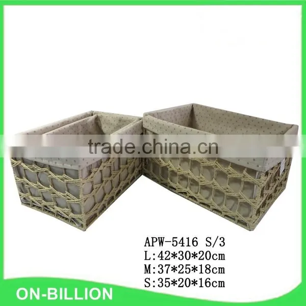 Decorative Woven Colorful Paper String Nest Basket photo-3