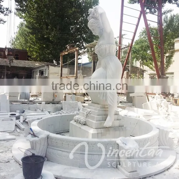 Outdoor Landscape Decoration Stone Carving Woman Pouring Water Statue photo-4