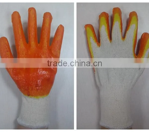 DDSAFETY 10 Gauge Beige T/C Shell Red Mixed Yellow Latex Coated Work Gloves photo-2