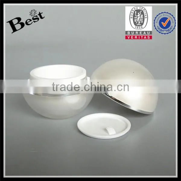 15 30 50 70g Ball Shape Round Acrylic Luxury Cosmetics Jar Pearl White Acrylic Jar photo-2