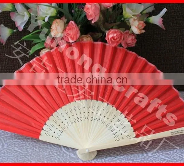 Red Color Bamboo Wedding Fan Wholesale photo-2