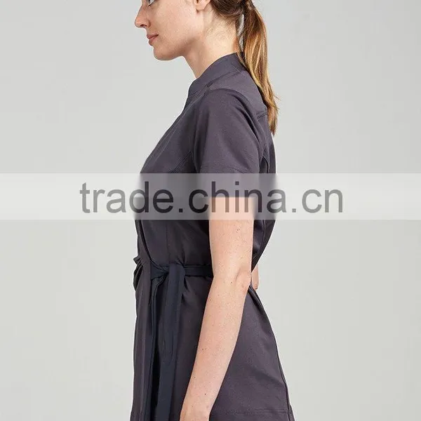 Wholesale Online Lady Custom OEM Fashion New Design Clothing Factory Thai Wrap Model Tunic Blouses Shirt Tops Woman Spa Uniform photo-4