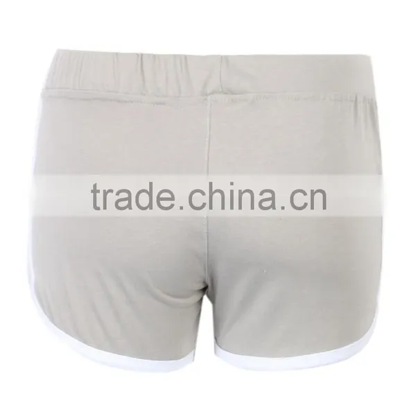 Biking Shorts And Jersey Cotton Polyester Spandex Gray Drawstring Waist Contrast Trims Yoga Short Woman photo-3
