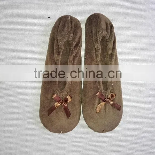 Women Terry Ballerina Slippers With Bow photo-4