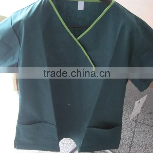 Y Neck Trim Scrub Top Could be in Dyed and Printing Color photo-2