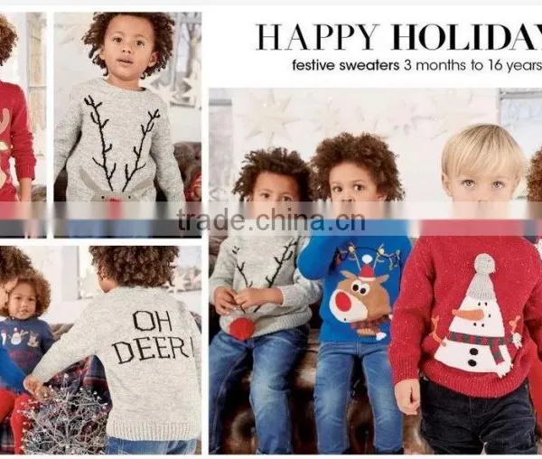 Latest Baby Knitwear Snow Pattern Infant Christmas Sweater Design photo-2
