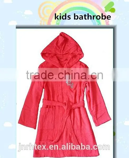 Wholesale Embroidery Design Cotton Terry Custom Kids Bathrobe With Hood photo-3