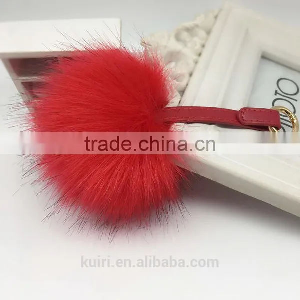 10cm Fur Keychain Quality Plush Ball Llaveros Chaveiro Faux Fur Fashion Cute Metal Key Chain for Women Bag Ring Wholesale Price photo-2