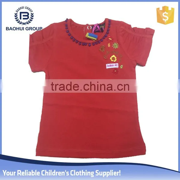 Stocklot Girl t Shirt Branded Short Sleeve Chidren Wholesale Gril Top