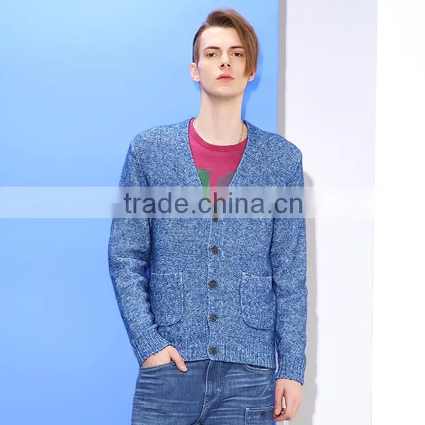 Hot 2017 Fashionable Best Price Long Sleeve Blue Sweater Men for Wholesale photo-5