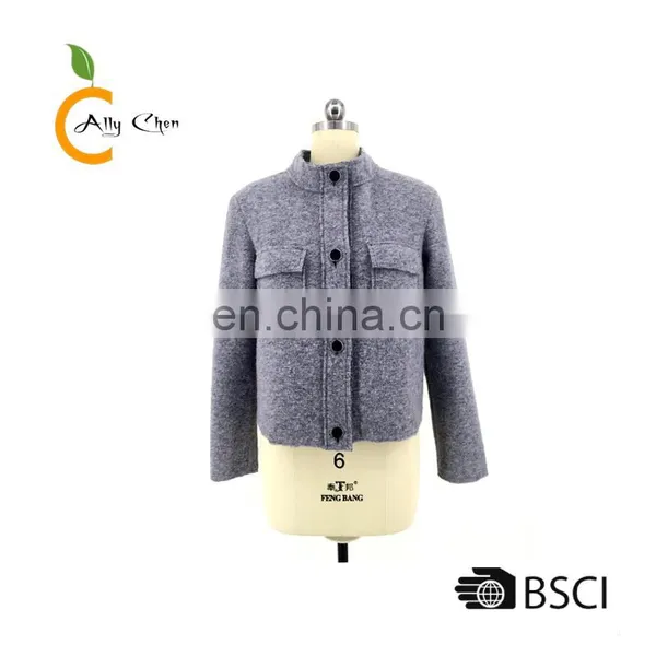 Two Chest Pockets With Flaps Womens Jackets and Coats