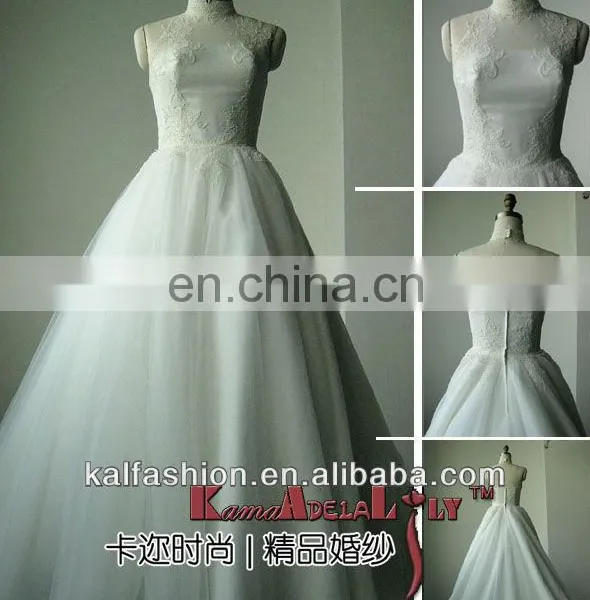 EB2271A Embriodery Stand Collar Wedding Dress