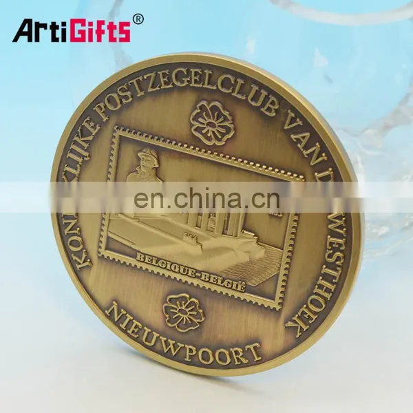 Customize Cheap Lovely Wedding Names of Gold Antiqu Brass Blank Coins photo-2