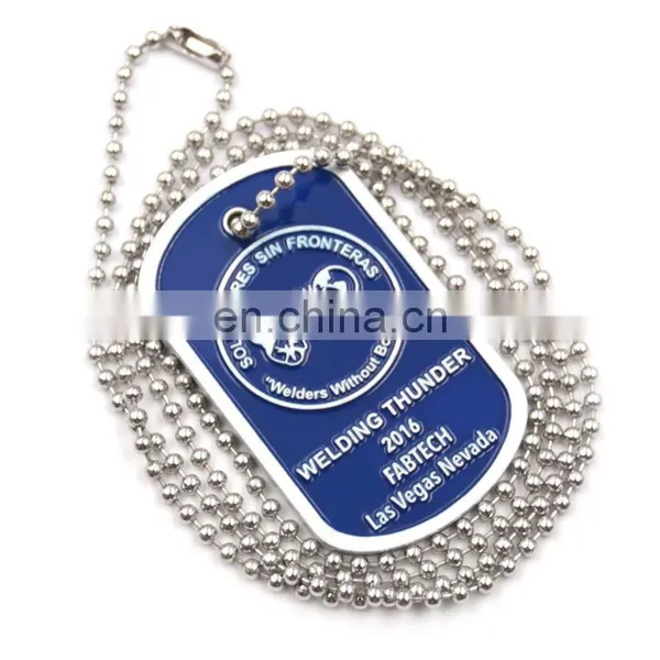 Silver Finish Aluminum Engrave Your Own Logo Dog Tag Pendant photo-6