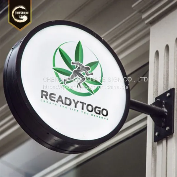 Durable Use Acrylic Round Shape Light Box Signage Round Outdoor Led Light Box Sign photo-2