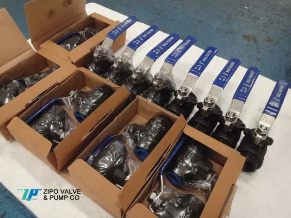 NPT Thread Two Piece Cast Steel Floating Ball Valve photo-3