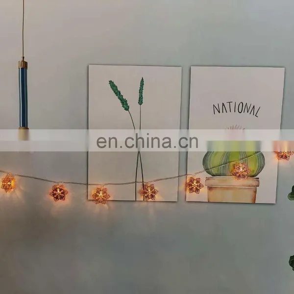 Battery Operated LED Metal Flower Shape String Light Decorative Fairy Light For Valentine Wedding Party Decoration photo-3