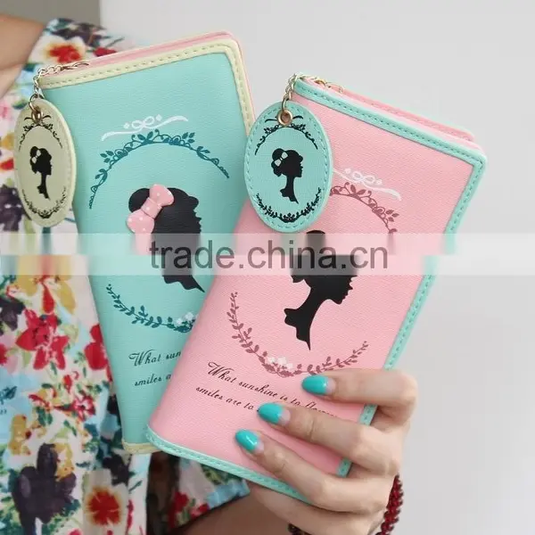Multicolor Handbag Purse Cartera Billetera Para Dama With Design Beautiful Women Decorated With Hair Bow Best Selling