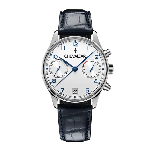 Stainless Steel Chronograph Watches Man Genuine Leather Multi-Function Quartz Watch photo-4