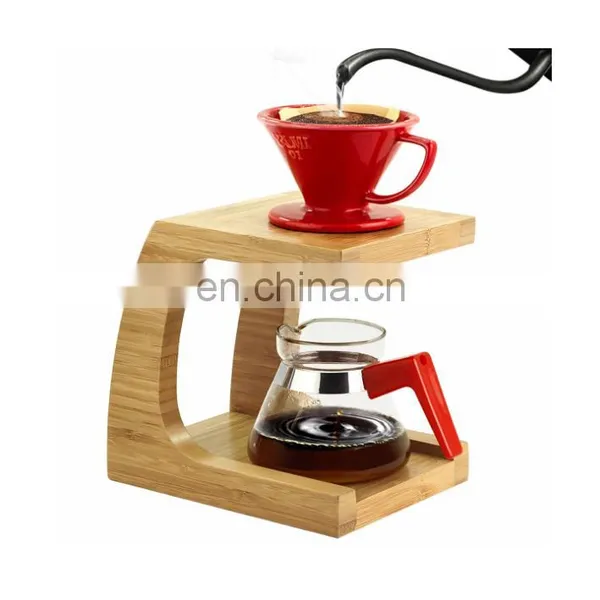 Factory Direct Bamboo Coffee Dripper Stand Pour Over Coffee Stand PourOver Drip Holder