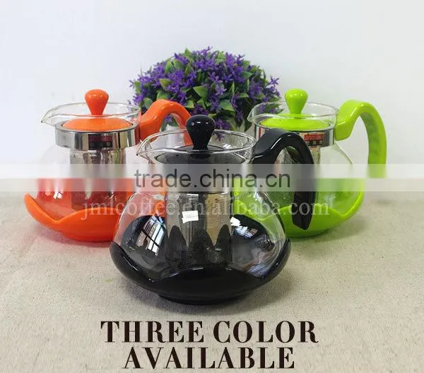 Colorful PP Plastic Glass Teapot With Stainless Steel Filter photo-2