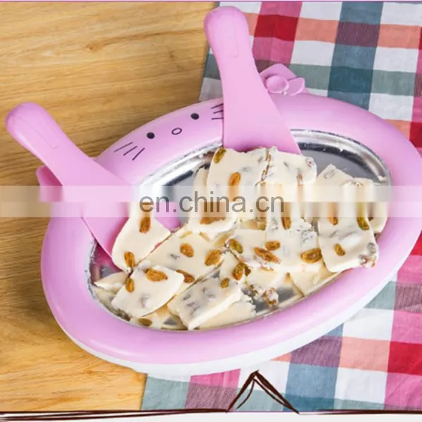 Amazon Manual Portable Homemade Home Use Mini Yogurt Rolled Ice Cream Maker With 2 Spatulas for Kids photo-2