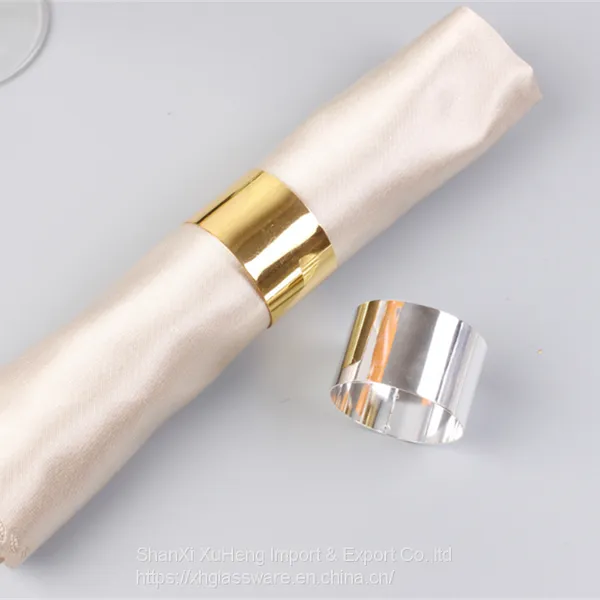Simple Gold Silver Round Napkin Ring For Wedding Event And Home Decoration photo-4