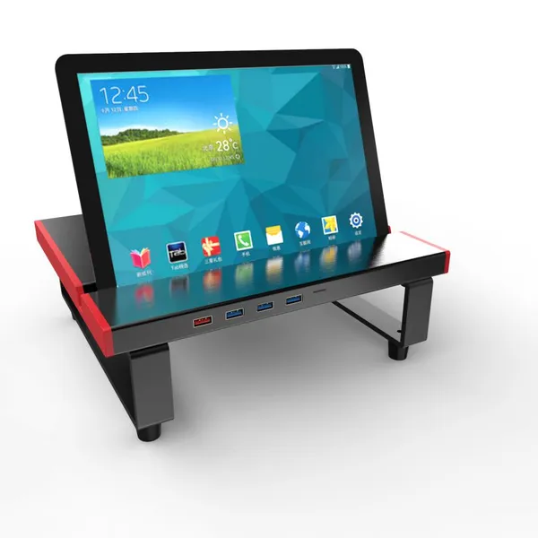 Full Aluminum Desktop Computer Table Monitor Charging Tabled Stand With USB 3.0 HUB QC Charger photo-2