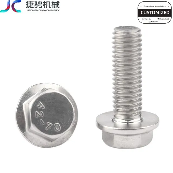 304 Stainless Steel Flange Bolts GB5787/GB5789 Hexagonal Flange Knurled Bolts photo-5