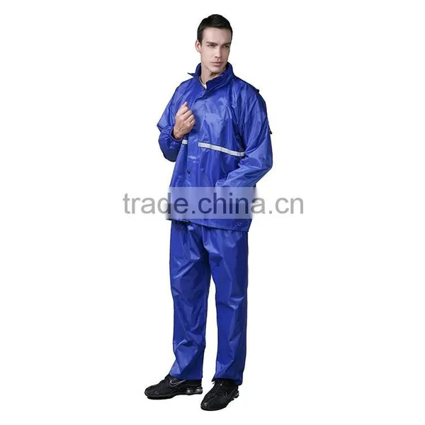 Customized Raincoat High Visible Reflective Tape Waterproof Breathable Raincoat Rainsuit With Pant photo-2