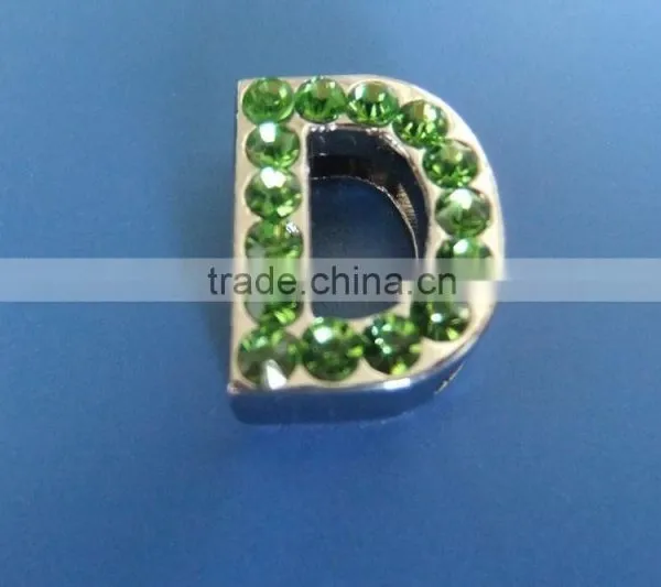 18mm Slide Letters With Green Rhinestone photo-5
