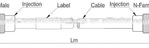 N Male to N Female Jumper Cable 1/2'' LCF RF Accessories for Telecommunication Use