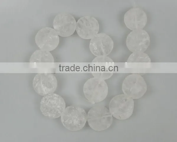 Loose Gemstone Crystal Rough Coin Beads Clear Quartz Coin Beads for Fashion and Jewelry Making photo-3